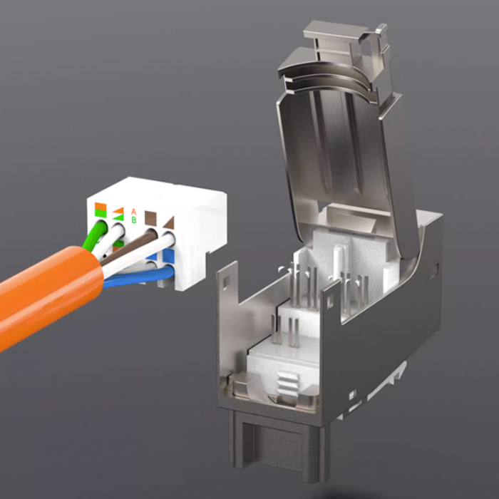 Cat7 Keystone jack Shielded for FTP/STP Tool-less